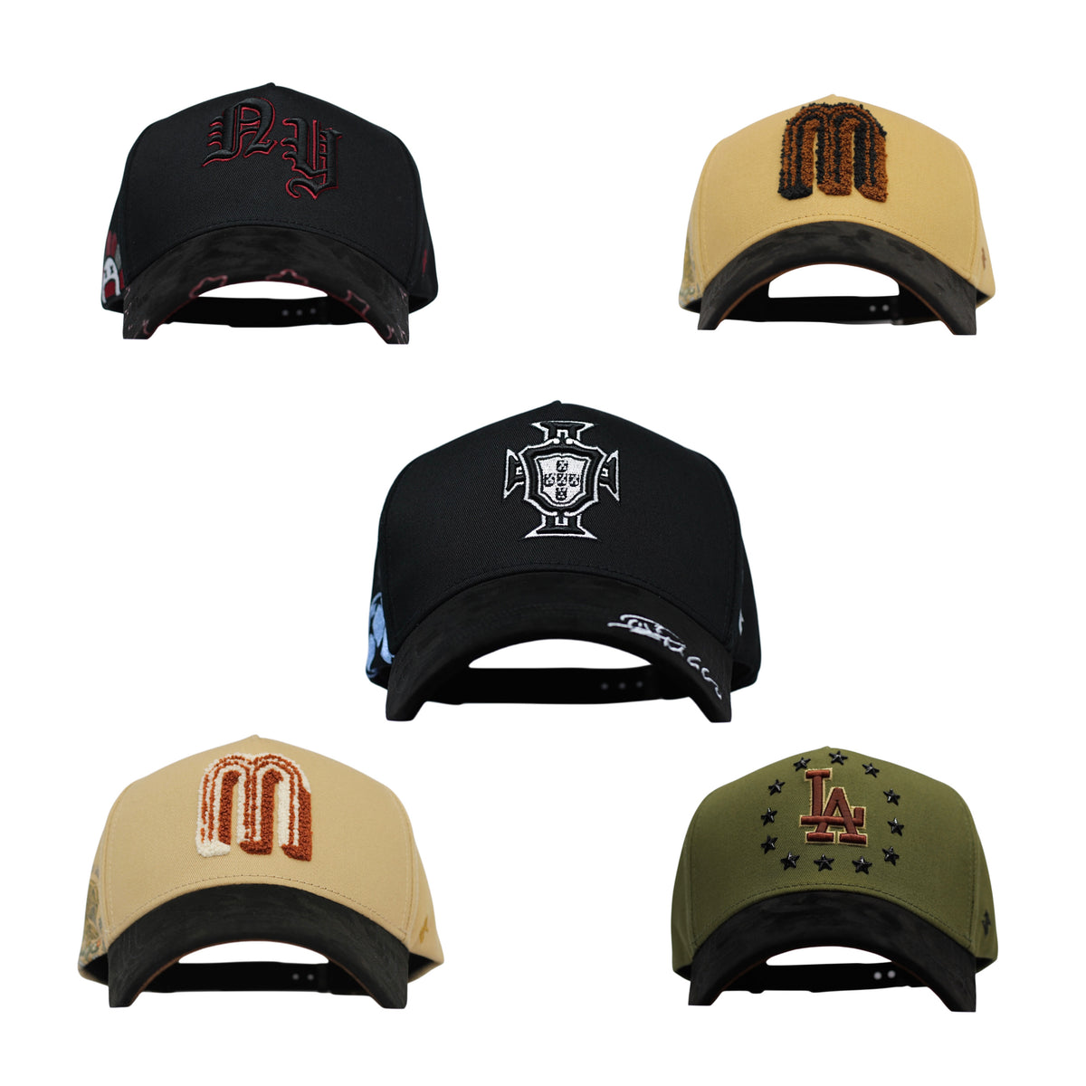 Gorras JP Drop Completo 5 Piezas Ajustables